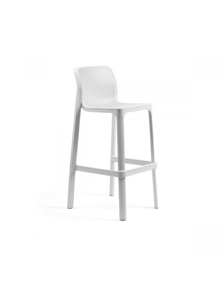 Chaise haute en résine NET blanc renforcé fibre de verre assise et dossier ajourés