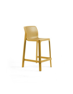 Chaise haute mini en résine NET anthracite renforcé fibre de verre assise et dossier ajourés 2