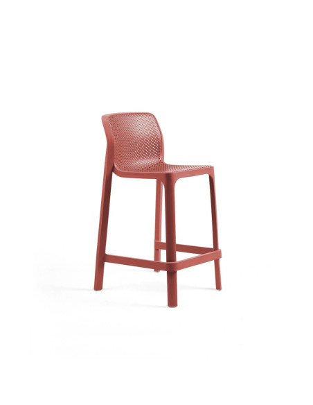 Chaise haute mini en résine NET corail renforcé fibre de verre assise et dossier ajourés