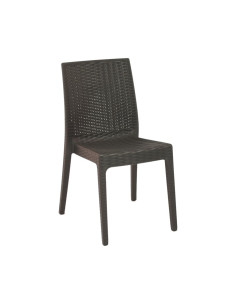 Chaise en résine SELENE taupe tressée 2