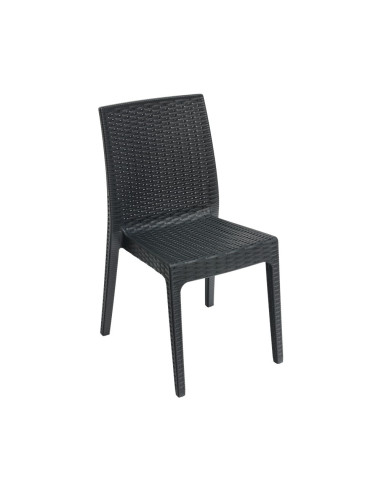 Chaise en résine SELENE anthracite tressée