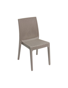 Chaise en résine SELENE taupe tressée