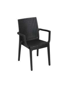 Fauteuil en résine DAFNE anthracite tressée