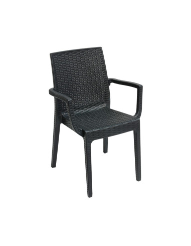 Fauteuil en résine DAFNE chocolat tressée