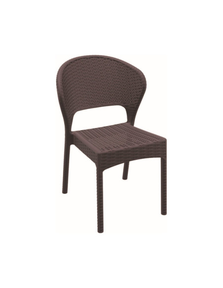 Chaise en résine DAYTONA chocolat renforcé fibre de verre tressée