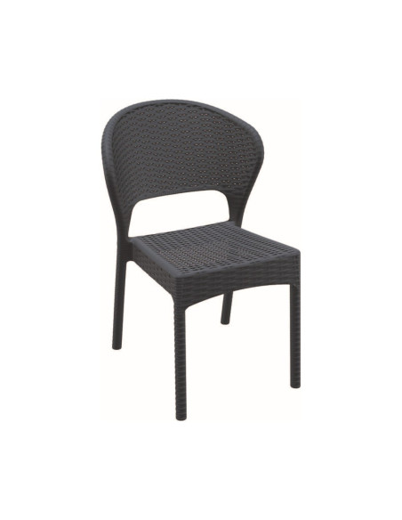 Chaise en résine DAYTONA anthracite renforcé fibre de verre tressée
