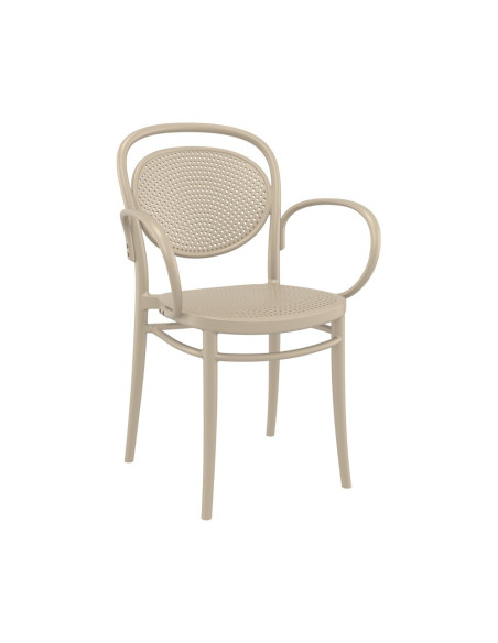 Fauteuil Marcel  en résine tourterelle