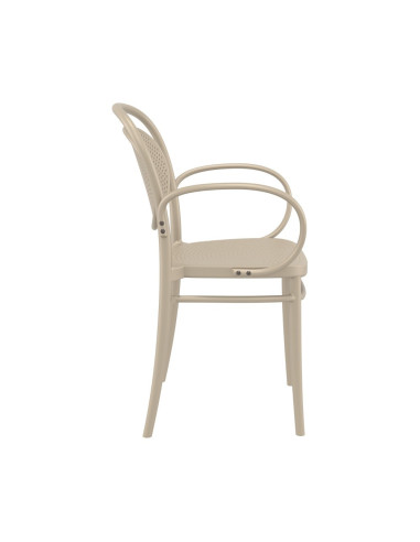 Fauteuil Marcel  en résine tourterelle