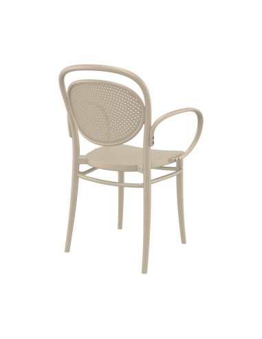 Fauteuil Marcel  en résine tourterelle