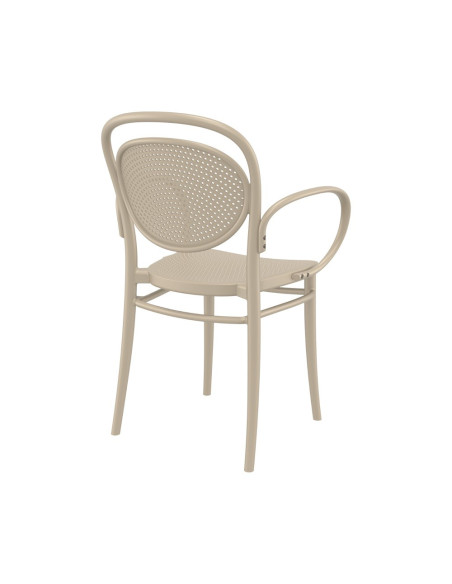 Fauteuil Marcel  en résine tourterelle