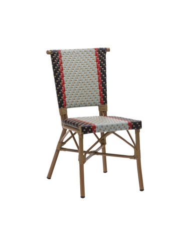 Chaise en aluminium rotin PIGALE tressage wicker multicolore
