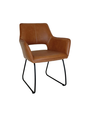 Fauteuil en métal époxy noir MIYA assise et dossier lisses