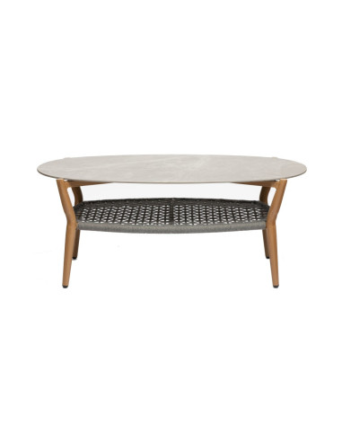 Table basse en aluminium NORDIC plateau oblong compact grey