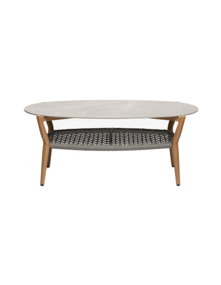 Table basse en aluminium NORDIC plateau oblong compact grey