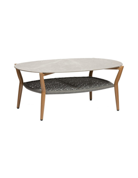 Table basse en aluminium NORDIC plateau oblong compact grey