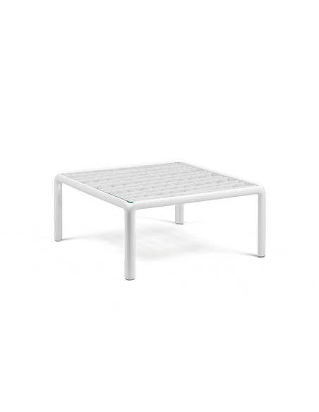 Table basse Komodo blanc avec plateau de verre