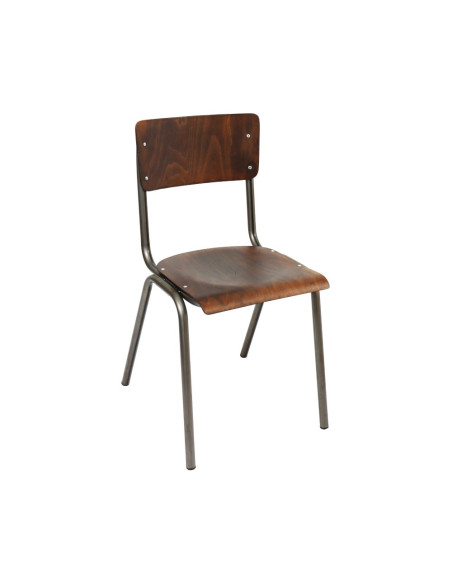 Chaise école en métal SUSY assise bois