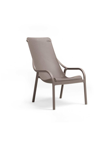 Fauteuil lounge en résine NET taupe