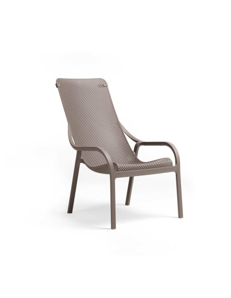 Fauteuil lounge en résine NET taupe