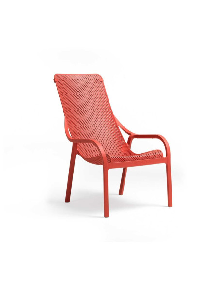 Fauteuil lounge en résine NET corail