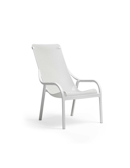 Fauteuil lounge en résine NET blanc