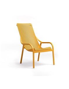 Fauteuil lounge en résine NET vert salice 2