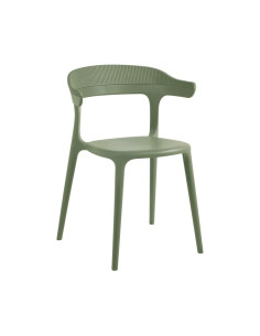 Fauteuil en résine LUNA STRIPE vert olive