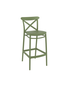 Chaise haute en résine CROSS vert olive