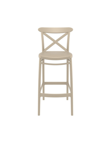 Chaise haute en résine CROSS taupe