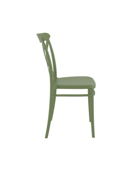 Chaise en résine CROSS vert olive