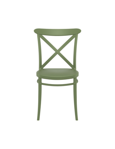 Chaise en résine CROSS vert olive