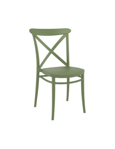 Chaise en résine CROSS vert olive