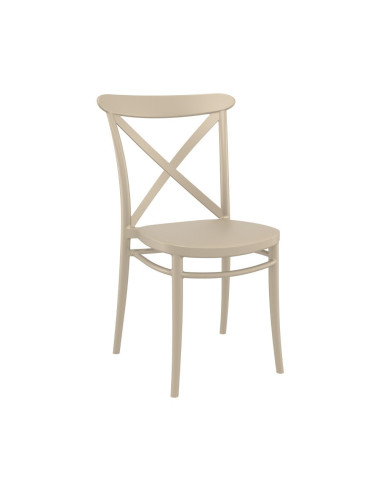 Chaise en résine CROSS taupe