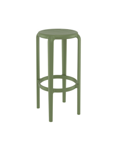 Tabouret en résine TOM vert olive