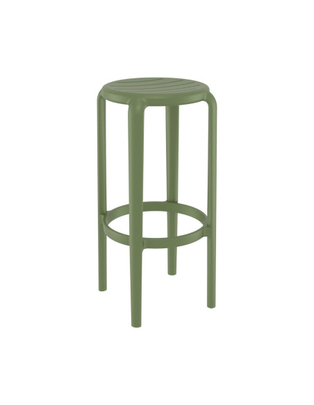 Tabouret en résine TOM vert olive