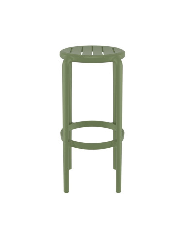 Tabouret en résine TOM vert olive