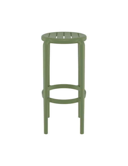 Tabouret en résine TOM vert olive