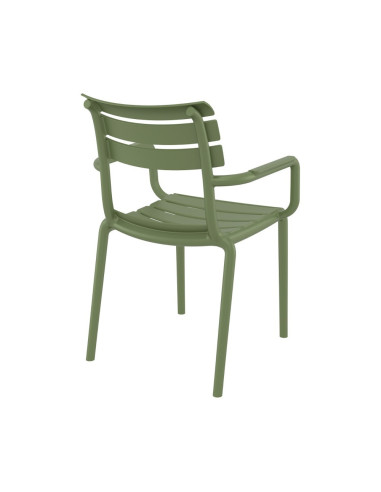 Fauteuil en résine PARIS vert olive
