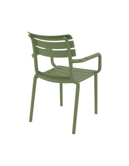 Fauteuil en résine PARIS vert olive