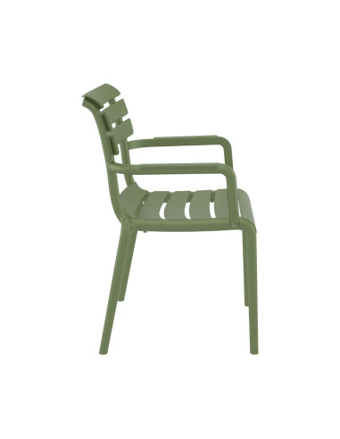 Fauteuil en résine PARIS vert olive