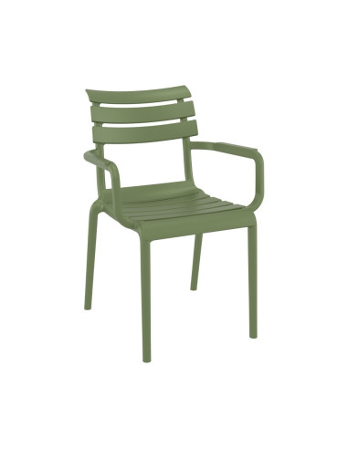 Fauteuil en résine PARIS vert olive
