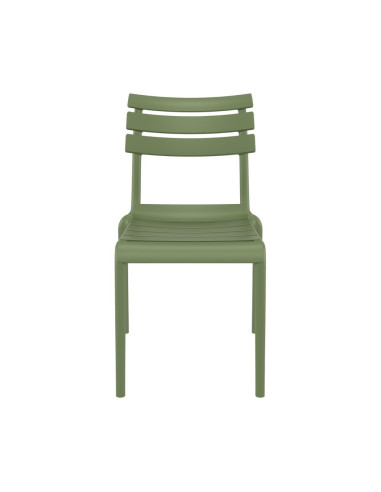 Chaise en résine HELEN vert olive