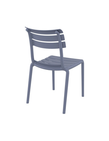 Chaise en résine HELEN dark grey
