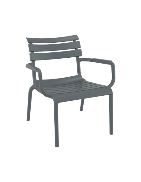 Fauteuil bas en résine PARIS dark grey renforcé fibre de verre