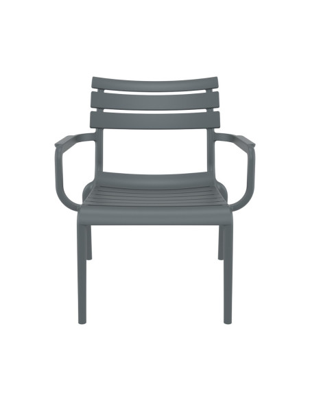 Fauteuil bas en résine PARIS dark grey renforcé fibre de verre