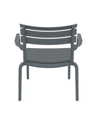 Fauteuil bas en résine PARIS dark grey renforcé fibre de verre