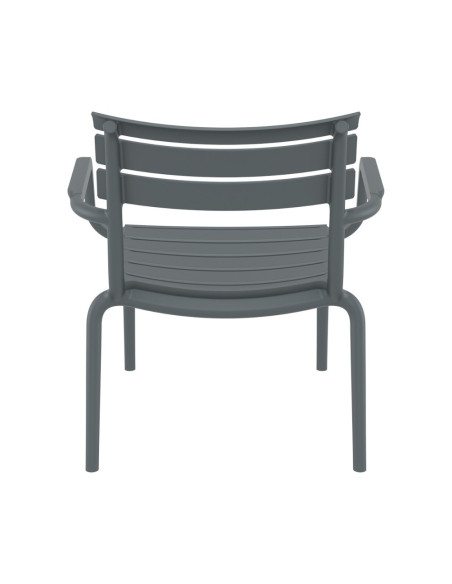 Fauteuil bas en résine PARIS dark grey renforcé fibre de verre