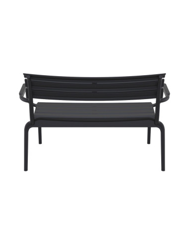 Banc en résine PARIS LOUNGE noir renforcé fibre de verre