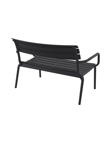 Banc en résine PARIS LOUNGE noir renforcé fibre de verre