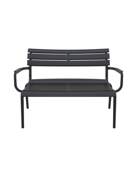 Banc en résine PARIS LOUNGE noir renforcé fibre de verre